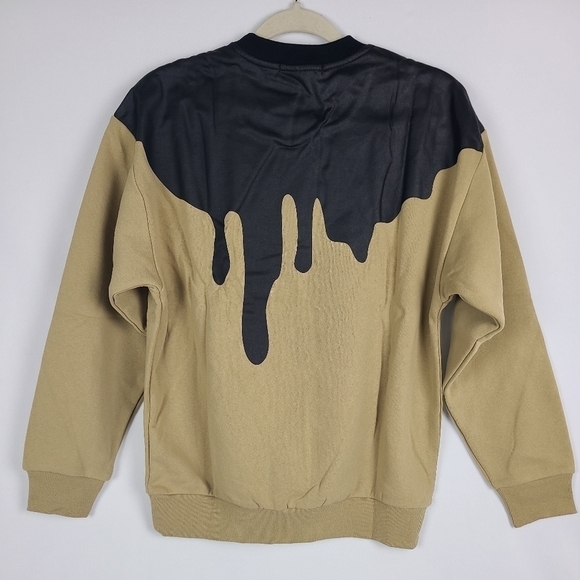 NEW Forever 21 Women's Tan Black Sweatshirt Long Sleeve. Sz M. NWT - Picture 3 of 4